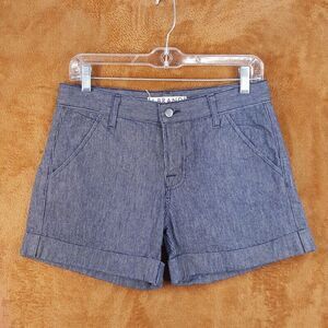 J BRAND Womens Shorts Size 25 Blue Stripe Chino Cuffed 5"